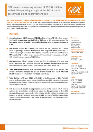 Miniature GOL Airlines Rapport trimestriel 2014-q3