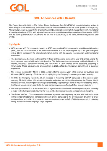 Thumbnail GOL Airlines Quarterly Report 2025-q4