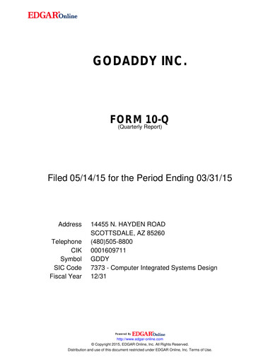 Thumbnail GoDaddy Quarterly Report 2015-q1