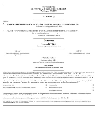 Thumbnail GoDaddy Quarterly Report 2018-q1