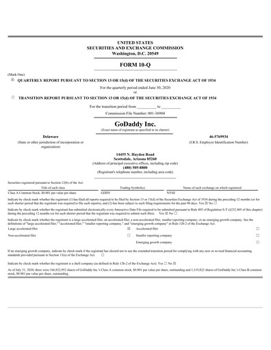 Thumbnail GoDaddy Quarterly Report 2020-q2