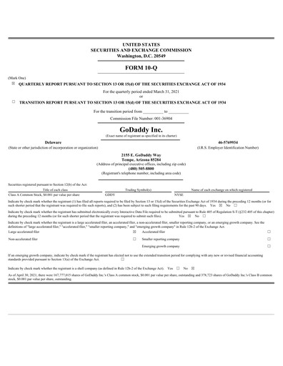 Thumbnail GoDaddy Quarterly Report 2021-q1