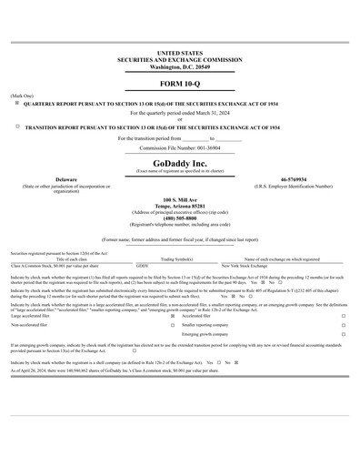 Thumbnail GoDaddy Quarterly Report 2024-q1