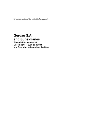 Thumbnail Gerdau Financial Statement 2005