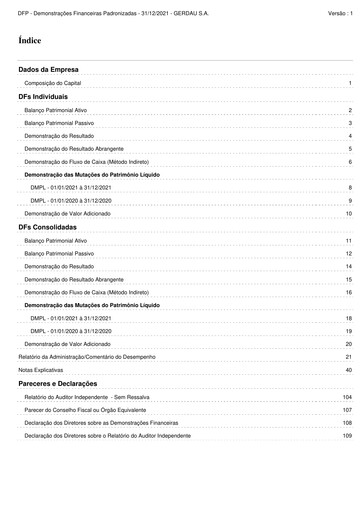 Thumbnail Gerdau Financial Statement 2021