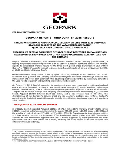 Thumbnail Geopark Quarterly Report 2025-q3