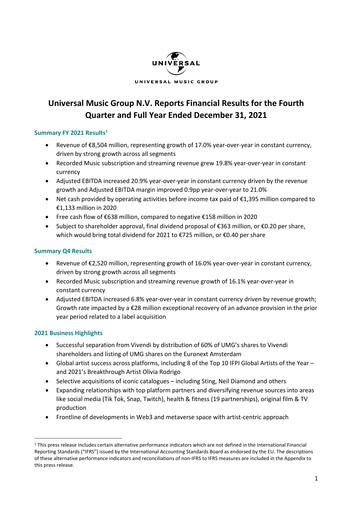 Thumbnail Universal Music Group Financial Statement 2021