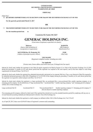 Thumbnail Generac Quarterly Report 2017-q1