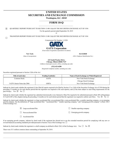 Thumbnail GATX Quarterly Report 2019-q3