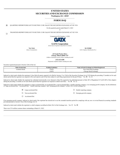 Vorschaubild GATX Quartalsbericht 2022-q1