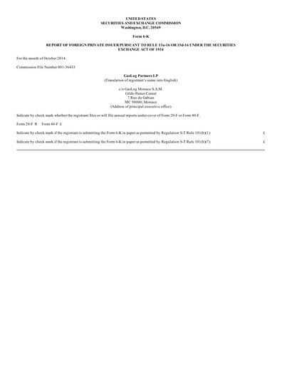 Vorschaubild GasLog Quartalsbericht 2014-q3