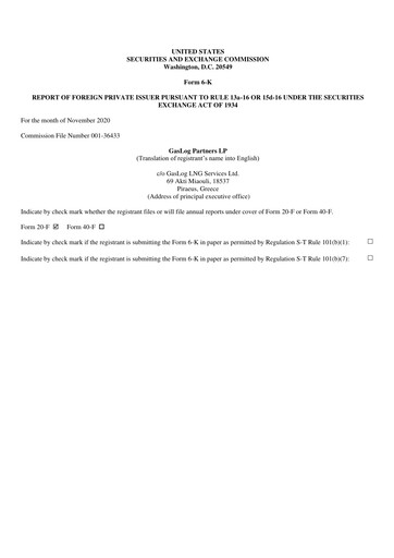 Vorschaubild GasLog Quartalsbericht 2020-q3