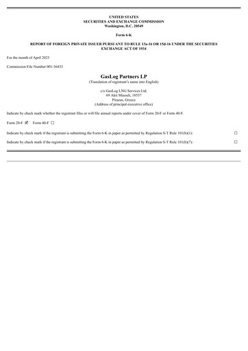 Vorschaubild GasLog Quartalsbericht 2023-q1