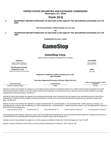Thumbnail GameStop
 Quarterly Report 2023-q2