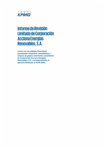 Vorschaubild Acciona Energías Renovables Finanzmitteilung 2026-h1