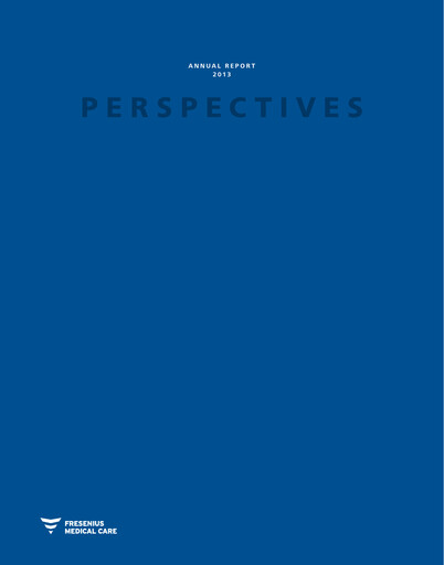 Thumbnail Fresenius Medical Care Annual Report 2013