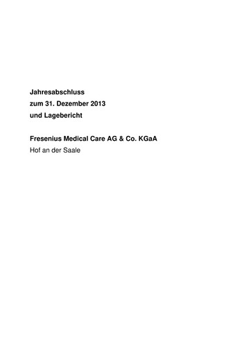 Thumbnail Fresenius Medical Care Financial Statement 2013