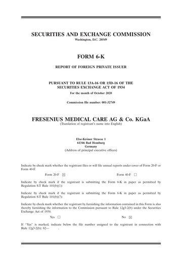 Miniature Fresenius Medical Care Rapport trimestriel 2020-q3