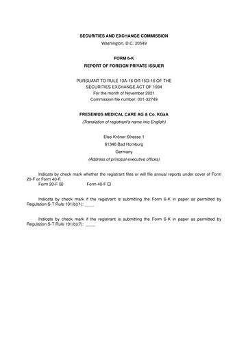 Miniature Fresenius Medical Care Rapport trimestriel 2021-q3