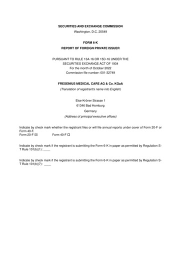 Miniature Fresenius Medical Care Rapport trimestriel 2022-q3