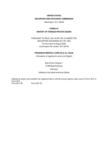 Miniature Fresenius Medical Care Rapport trimestriel 2023-q2