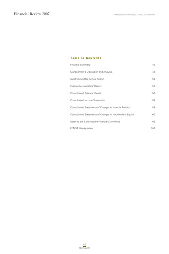 Thumbnail Fomento Económico Mexicano (FEMSA) Financial Report 2007