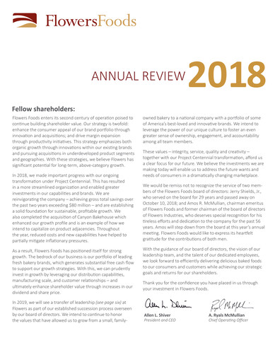 Thumbnail Flowers Foods
 Annual Report 2018