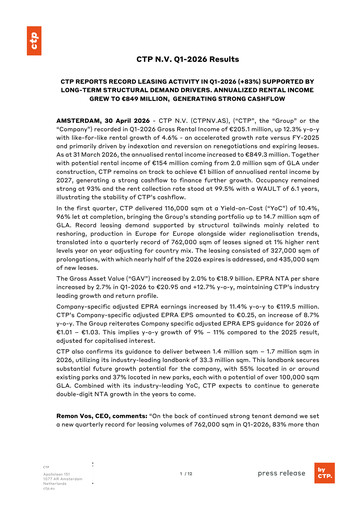Thumbnail CTP N.V. Quarterly Report 2026-q1