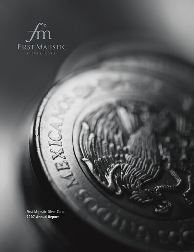 Thumbnail First Majestic Silver
 Annual Report 2007