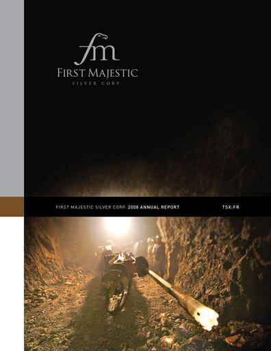 Thumbnail First Majestic Silver
 Annual Report 2008