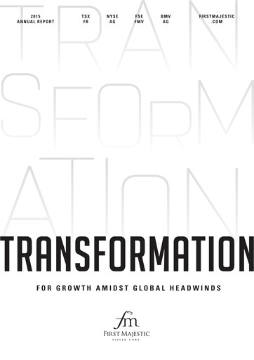 Thumbnail First Majestic Silver
 Annual Report 2015