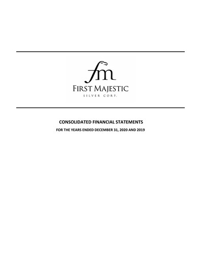 Thumbnail First Majestic Silver
 Financial Statement 2020