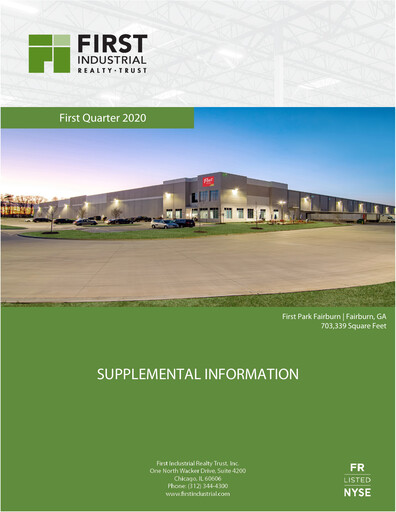 Miniature First Industrial Realty Trust Rapport trimestriel 2020-q1