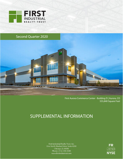 Miniature First Industrial Realty Trust Rapport trimestriel 2020-q2