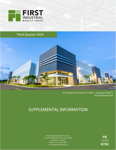 Miniature First Industrial Realty Trust Rapport trimestriel 2020-q3