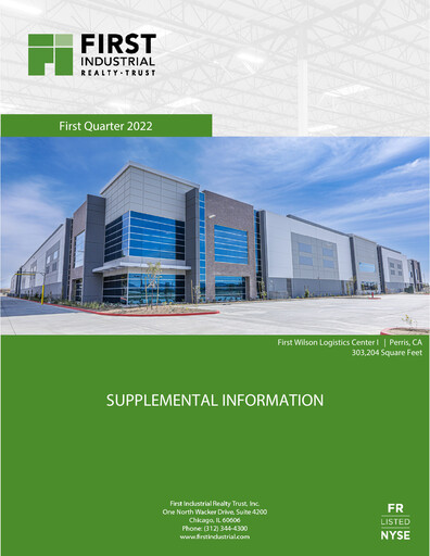 Miniature First Industrial Realty Trust Rapport trimestriel 2022-q1