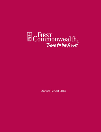 Thumbnail First Commonwealth Financial Corp Annual Report 2014