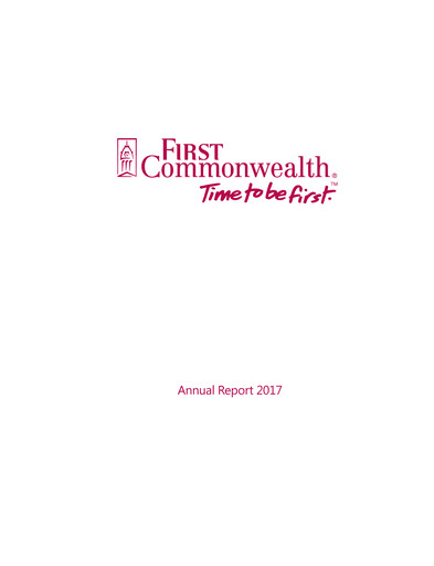 Thumbnail First Commonwealth Financial Corp Annual Report 2017