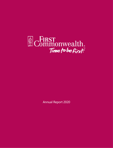 Thumbnail First Commonwealth Financial Corp Annual Report 2020