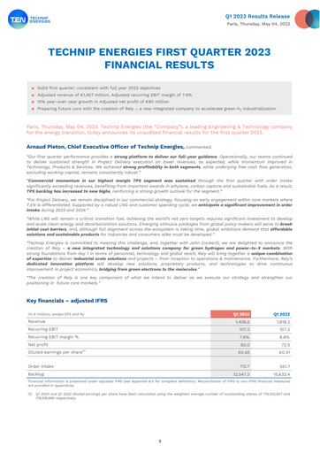 Thumbnail Technip Energies Quarterly Report 2023-q1