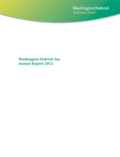 Thumbnail WaFd Bank Annual Report 2013