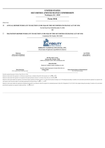 Thumbnail Fidelity National Financial
 Annual Report 2024