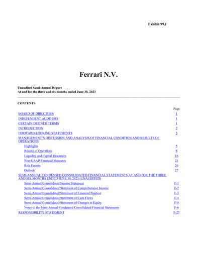 Thumbnail Ferrari Half-year Report 2023-h1