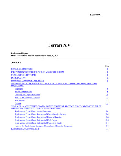 Thumbnail Ferrari Half-year Report 2024-h1