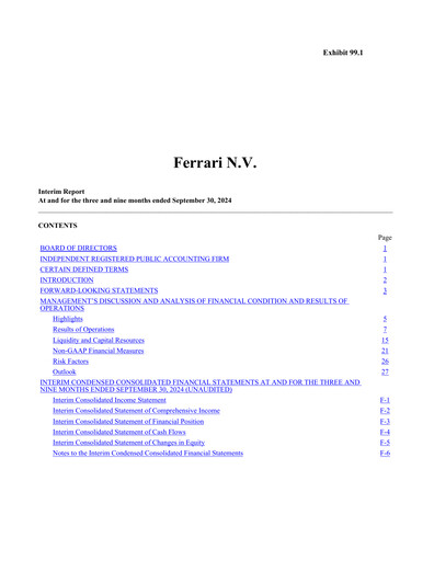 Thumbnail Ferrari Quarterly Report 2024-q3