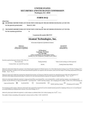 Miniature Akamai
 Rapport trimestriel 2022-q1