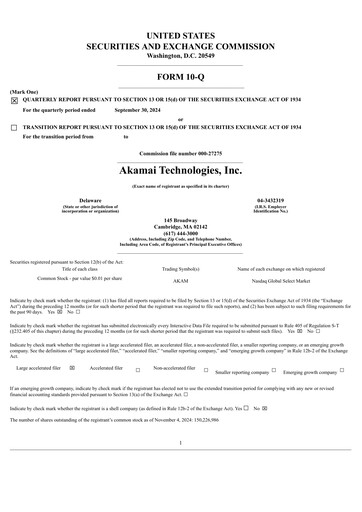 Miniature Akamai
 Rapport trimestriel 2024-q3
