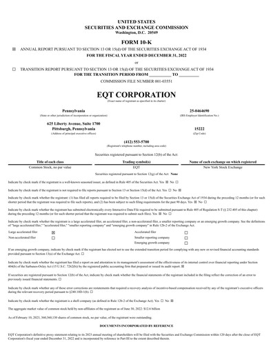 Thumbnail EQT Corporation
 Annual Report 2022