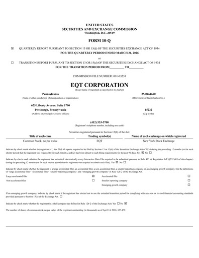 Thumbnail EQT Corporation
 Quarterly Report 2026-q1
