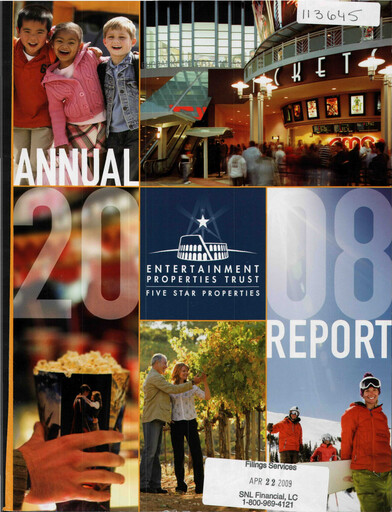 Thumbnail EPR Properties
 Annual Report 2008
